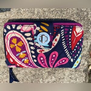 Vera Bradley Iconic RFID Turnlock Wallet Painted Paisley